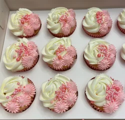 Custom cupcakes with floral frosting for birthdays and weddings in Havertown PA