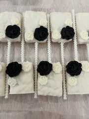 Chocolate drizzled Rice Krispies for baby showers and weddings